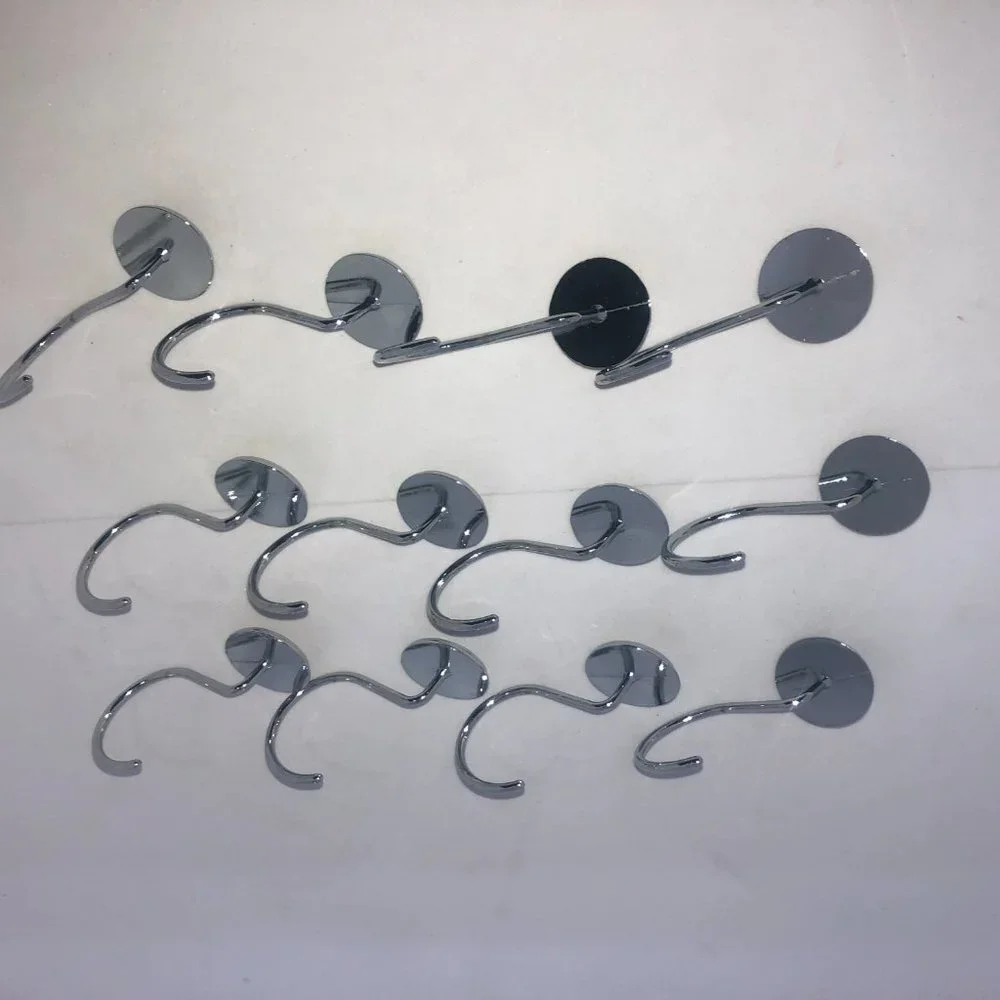 Clear‎ Jewel on Silver-tone 12PC Shower Hook Set